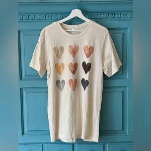 Women's "Hearts" T-Shirt by Bella Canvas